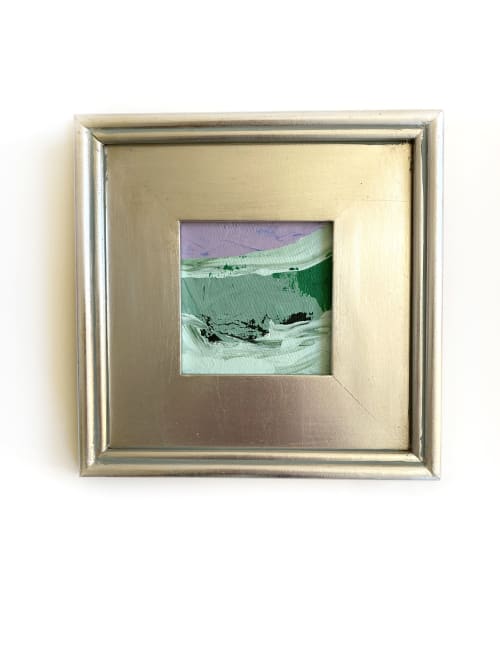 "Green Tide" Framed Mini Painting | Oil And Acrylic Painting in Paintings by Jessalin Beutler