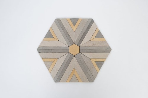 Antique Gray & Sand Yellow Large Diamond Mosaic Tile | Tiles by Mosaics & Company LLC