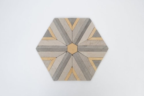 Antique Gray & Sand Yellow Large Diamond Mosaic Tile | Tiles by Mosaics.co