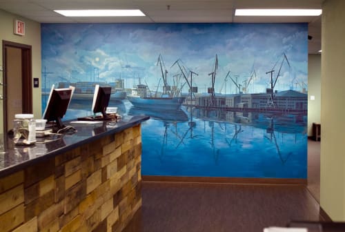 Wall Mural Painting “Port of Oakland” | Murals by Yulia Avgustinovich | Oakland in Oakland