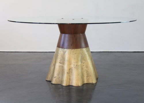 Tavola 9 with Cast Bronze and Argentine Rosewood Base | Tables by Costantini Design