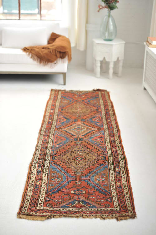 Rusty & French Blue Antique Tribal Village Rug | Rugs by The Loom House