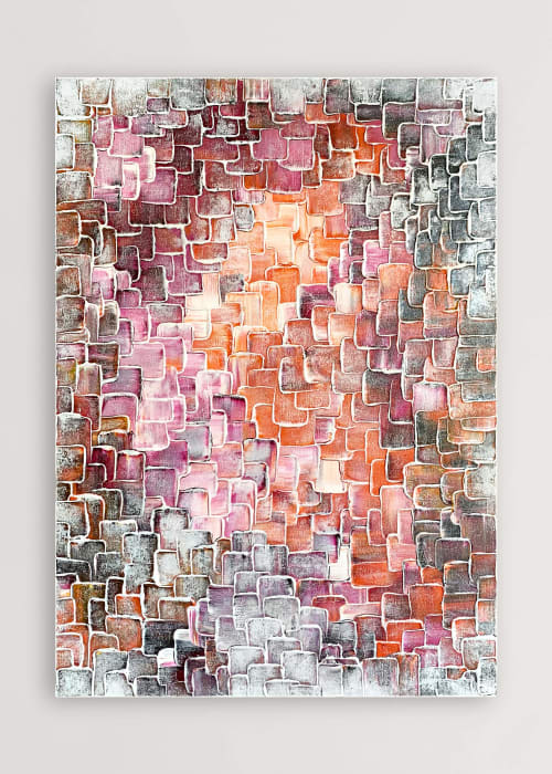 Red Melange (SOLD) | Oil And Acrylic Painting in Paintings by Alessia Lu