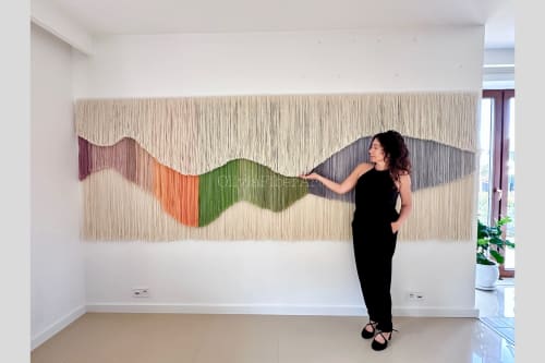 Extra Large Layered Wall Art Tapestry | Wall Hangings by Olivia Fiber Art