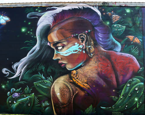 Above The Radar Graffiti Festival; Mural titled "Mother Natures Warrior" - exterior Mural