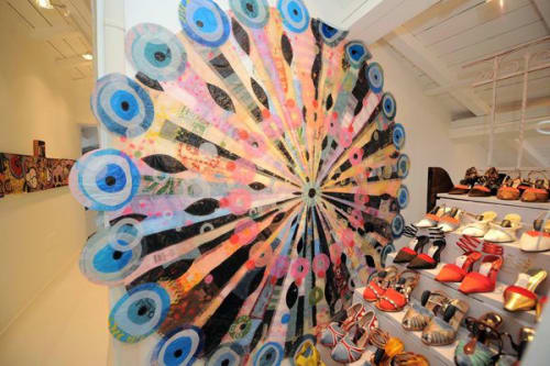 Peacock Mandala 99"x 99" | Mixed Media by Virginia Fleck | Opificio Golinelli in Bologna