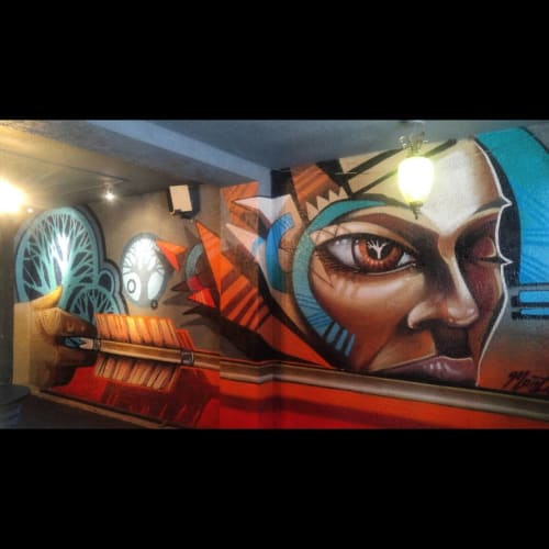 Indoor Mural | Murals by Ashley Montague | Low Brow Lounge in Portland