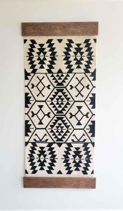 Black Western Wall hanging Kilim | Tapestry in Wall Hangings by Mumo Toronto Inc