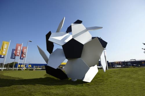Angled Ball | Public Sculptures by Fine Art Works Ltd - James Hopkins