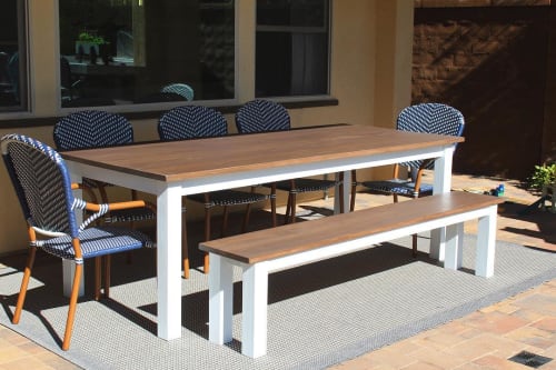Farmhouse table and benches | Furniture by Timber Fields Woodworks
