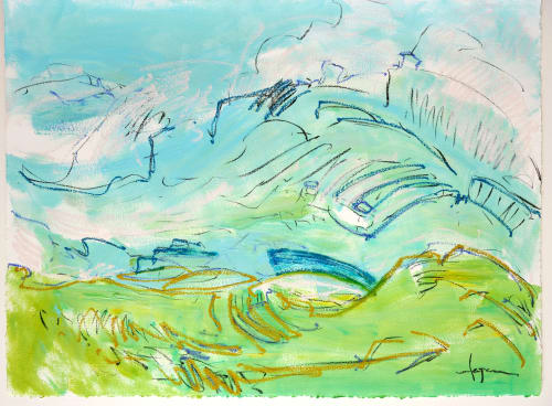Heaven and Earth, Oil on paper 22" x 30" | Oil And Acrylic Painting in Paintings by Dorothy Fagan Fine Art: Joy's Garden
