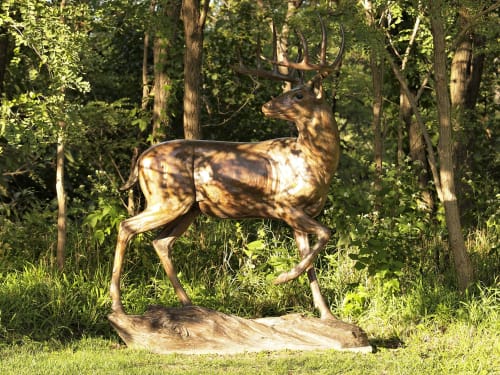 Startled by Kent Ullberg, NSG | Public Sculptures by JK Designs and the National Sculptors' Guild | Lauritzen Gardens in Omaha