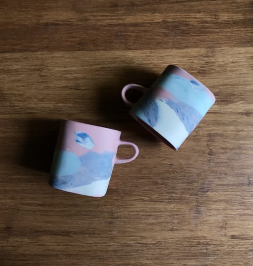 pink nerikomi mug | Drinkware by Renee's Ceramics