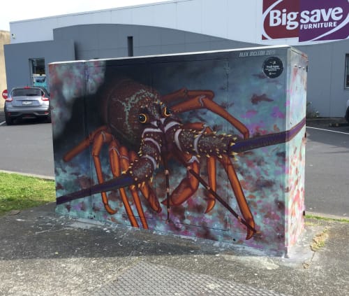 Crayfish Cabinet | Murals by Alex McLeod | Fraser Cove Shopping Centre in Tauranga