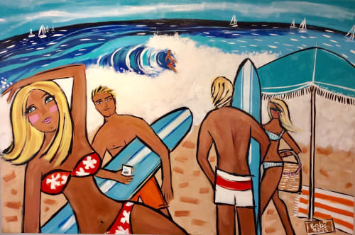 Original Painting “Surfing USA” | Oil And Acrylic Painting in Paintings by Robin Hiers