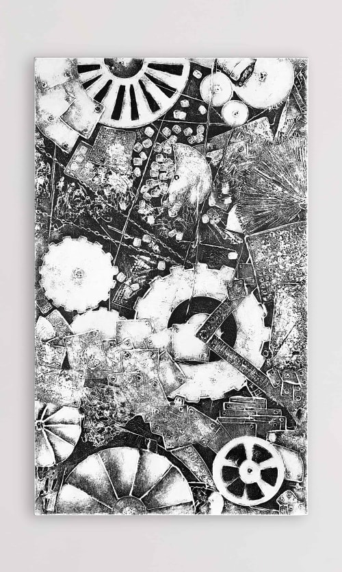 Stop Machine! (SOLD) | Oil And Acrylic Painting in Paintings by Alessia Lu