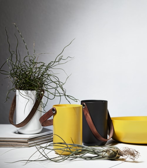 Utensil/Plant Holder Leather Handle - Dapper Collection | Tableware by Ndt.design