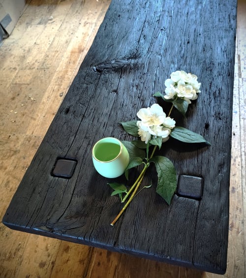 Yakisugi Coffee Table, Reclaimed Barnwood, Shou Sugi Ban | Tables by Paul's Green Barn
