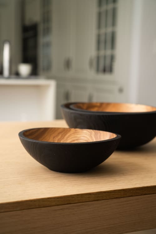 Half Charred Ashwood Nesting Bowl Set | Serveware by Creating Comfort Lab