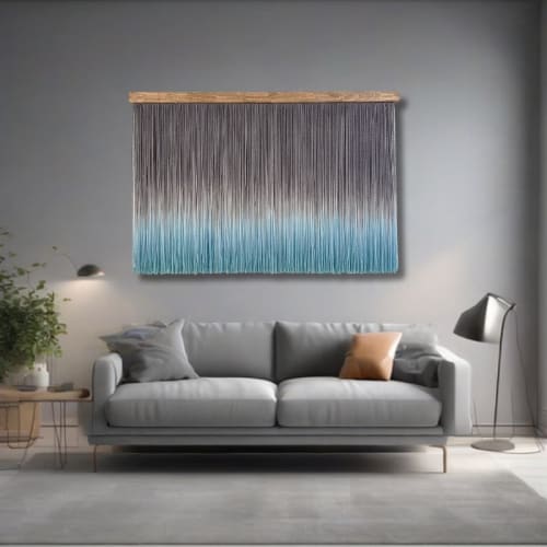 Wall Art-Sensory color vibrations – Blue | Wall Hangings by Olivia Fiber Art