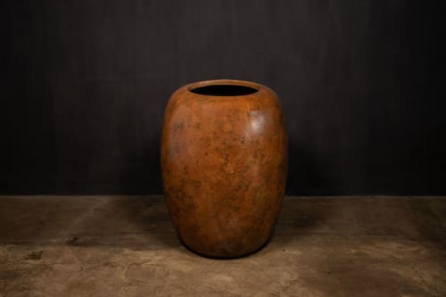 Modern Indoor/Outdoor Fiberglass Planter in Copper Finish | Vases & Vessels by Costantini Designñ