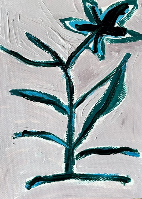 Mauve and Green Fern II | Paintings by Erin Donahue Tice Fine Art