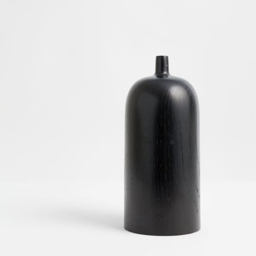 Tall Zai Vase In Black | Vases & Vessels by Pooja Pawaskar