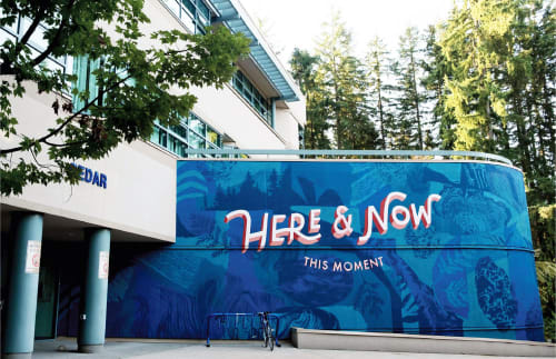 Here & Now | Murals by Phil Phil Studio | Capilano University Cedar Building in North Vancouver