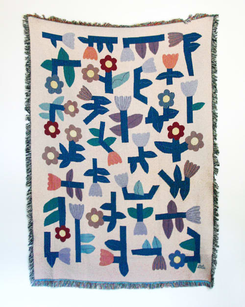 Flower Tetris Blanket | Linens & Bedding by Leah Duncan