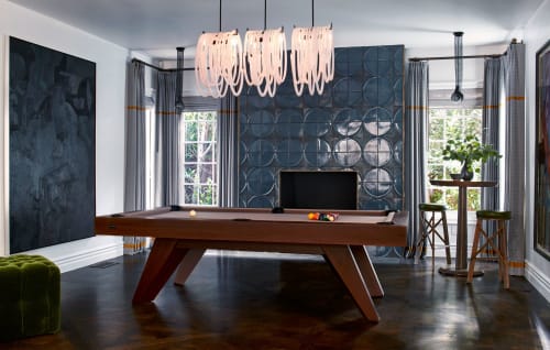 Trigon Pool Table in interior by Thomas James and photo by | Tables by 11 Ravens