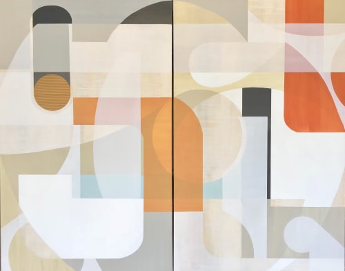 Hollywood Hills and the Blvd | Oil And Acrylic Painting in Paintings by TS ModernArt Studio