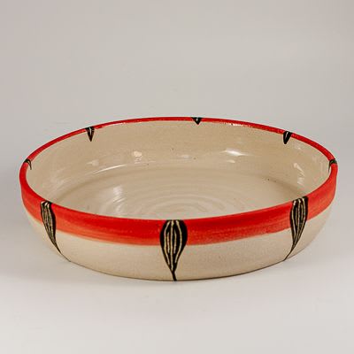 Shallow stoneware 'Foliage' dish | Serveware by Kyra Mihailovic Ceramics