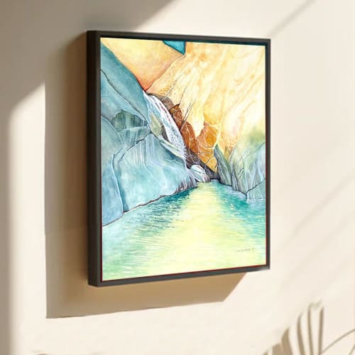 Palm Springs Desert Waterfall | Paintings by Catherine Twomey | Woolworth Walk in Asheville