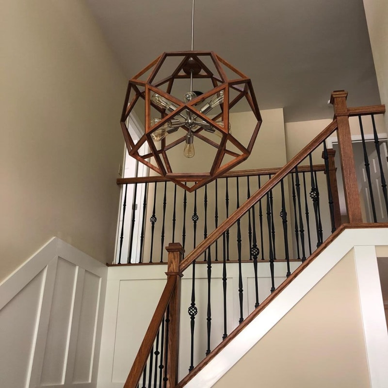 Geometric Wood chandelier