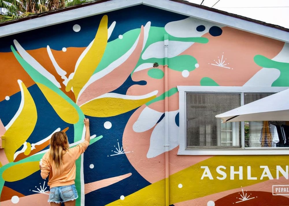 Tropical Mural (Monsteras + Bird of Paradise) by pepallama at Ashland ...