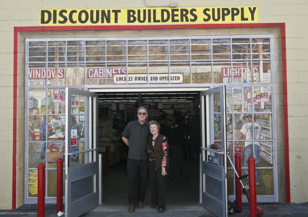 Faux Doorway for Hardware Store by Jennifer Ewing at Discount Builders Supply & Hardware, San