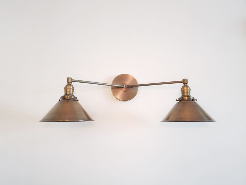 Bathroom Vanity Wall Sconce - Antique Brass Light - Mid by Retro Steam ...