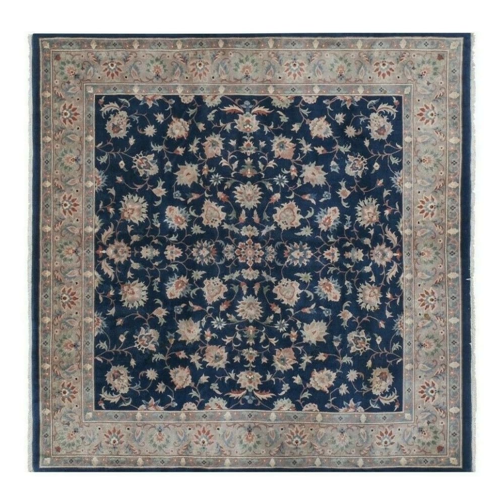 Vintage Blue Square Chinese Art Deco Rug - Modern Dining by Vintage ...