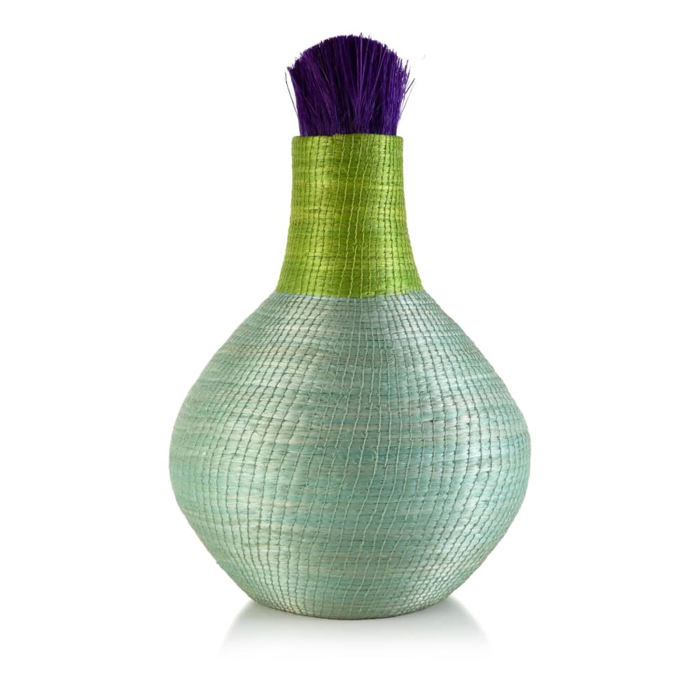 colorblock ostrich vase aqua by Charlie Sprout | Wescover Planters & Vases