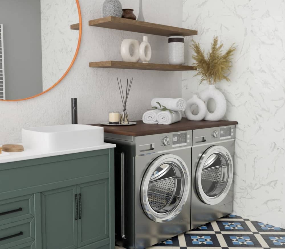 Washer and Dryer Topper, Wooden Countertop For Laundry Room by Picwoodwork Wescover Furniture