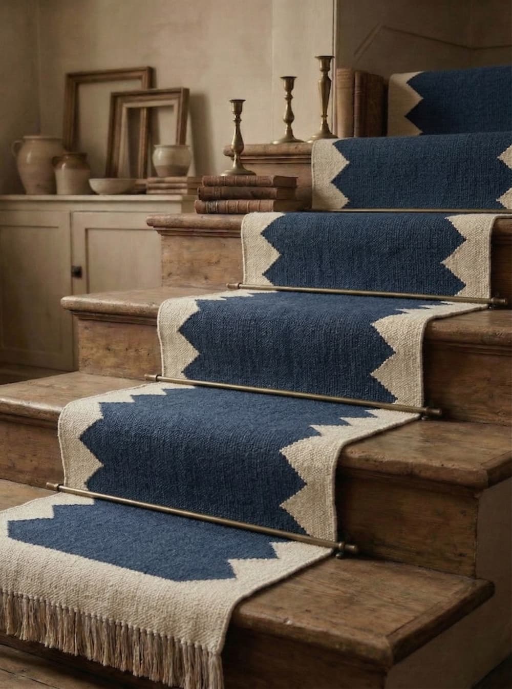 Handwoven Grey Wool Stair Runner by Evergreen Carpets | Wescover Rugs