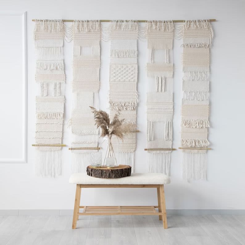 Large scandi boho woven wall hanging 