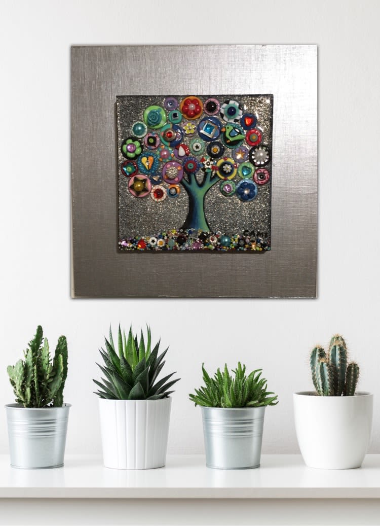 "Evening Sparkle" - 10x10" by Cami Levin | Wescover Mixed Media