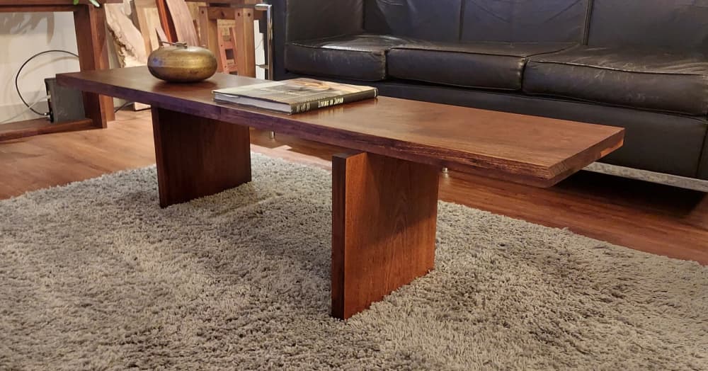 Japanese Slab coffee Table, Oregon Black Walnut by SjK Design