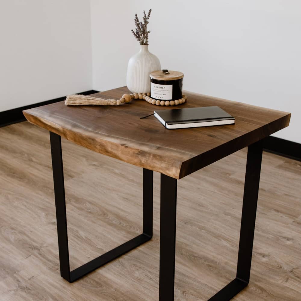 Live Edge Black Walnut Ushaped End Table by Fargo Woodworks Wescover