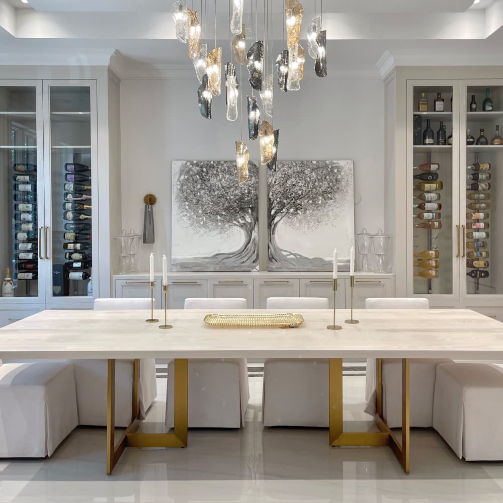 Cashmere White Brass Trio Table by YJ Interiors | Wescover Tables