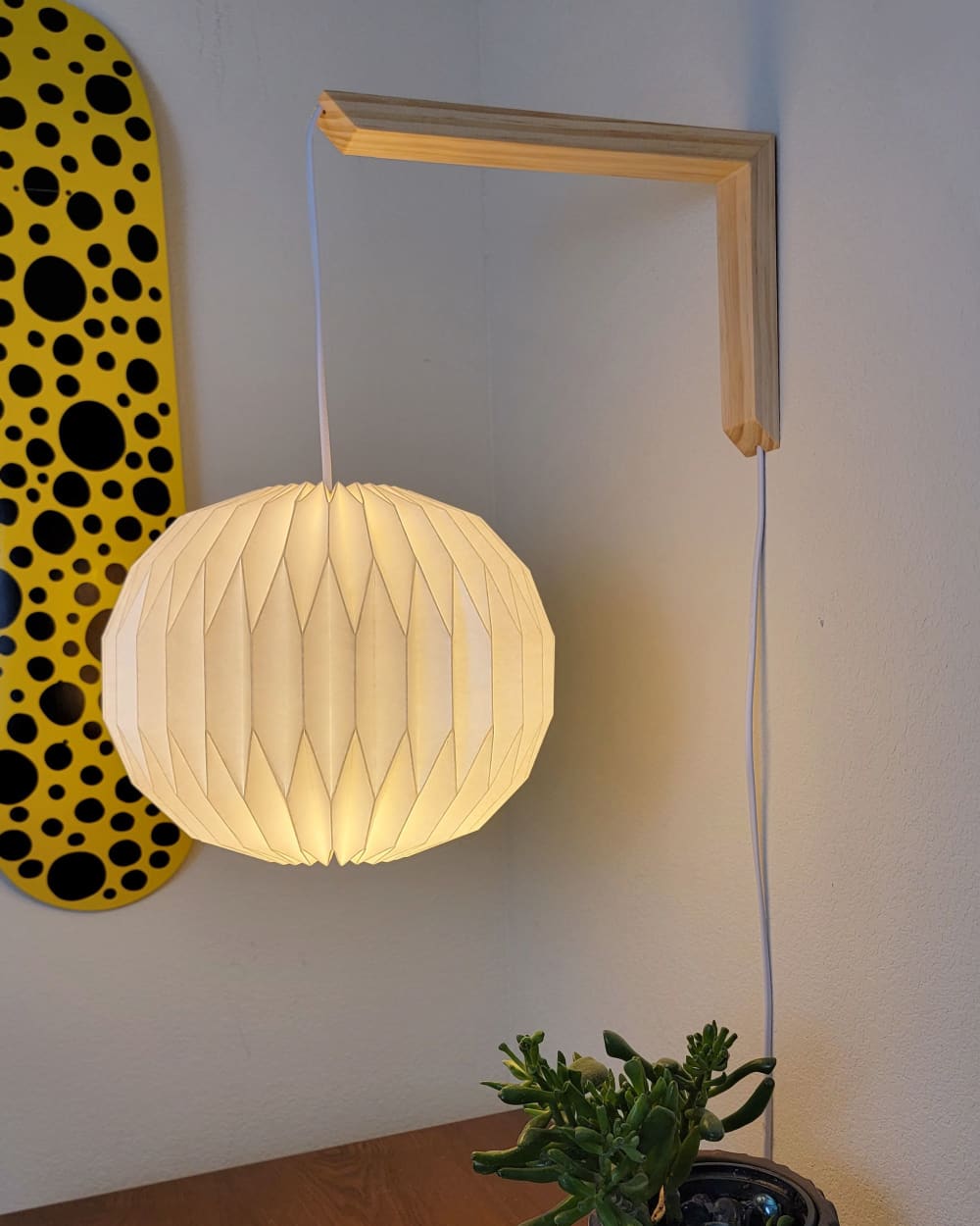 Sphere M + L shape sconce - modern wall lamp + origami shade by Studio ...