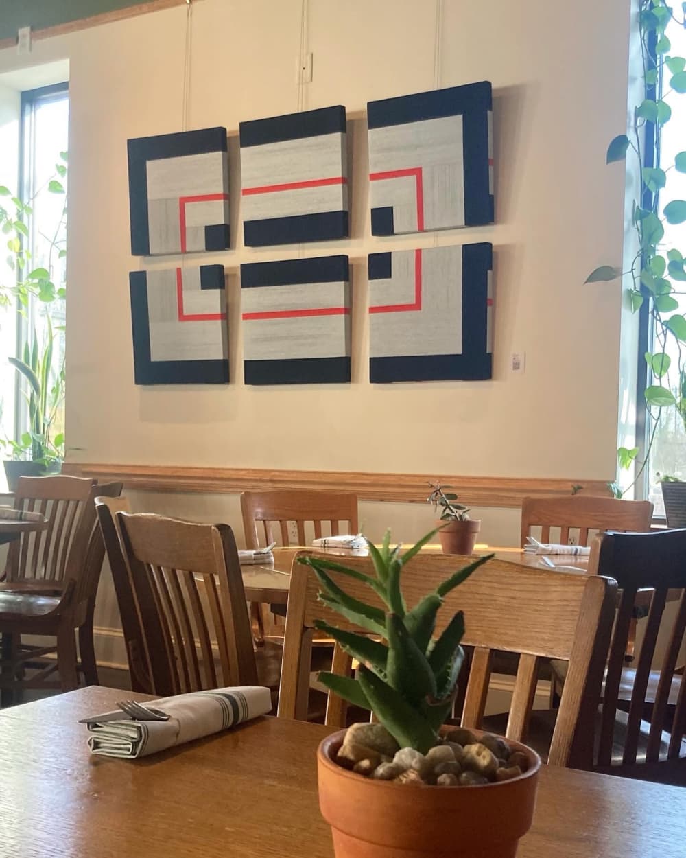 Six Panel Wrapped Fiber Art Installation by Amanda McLaurin Wescover