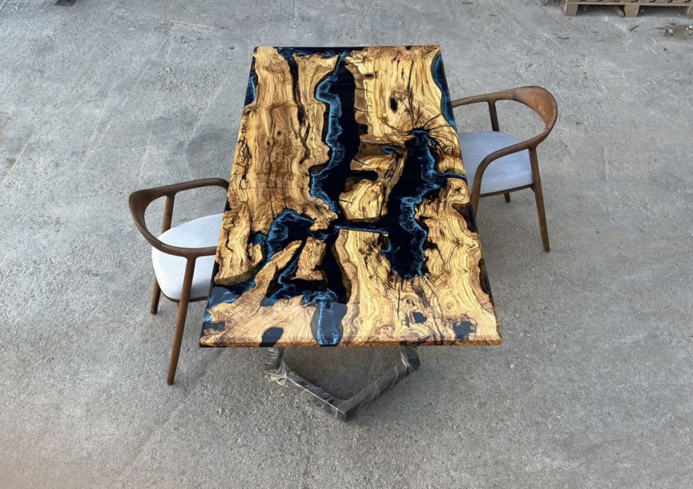 Live Edge Epoxy Resin Table Top / Made To Order by Gül Natural Furniture at  Washington Square Park, New York