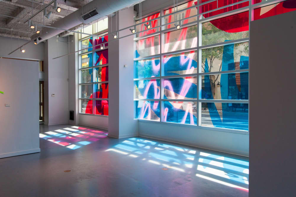 "Stained glass" Window Installation by Nicole Mueller at Rockville